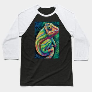 Reptile Lover and Lizard Lover Op Art Chameleon Baseball T-Shirt